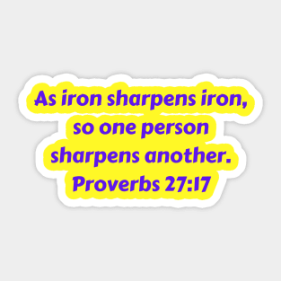 Bible Verse Proverbs 27:17 Sticker